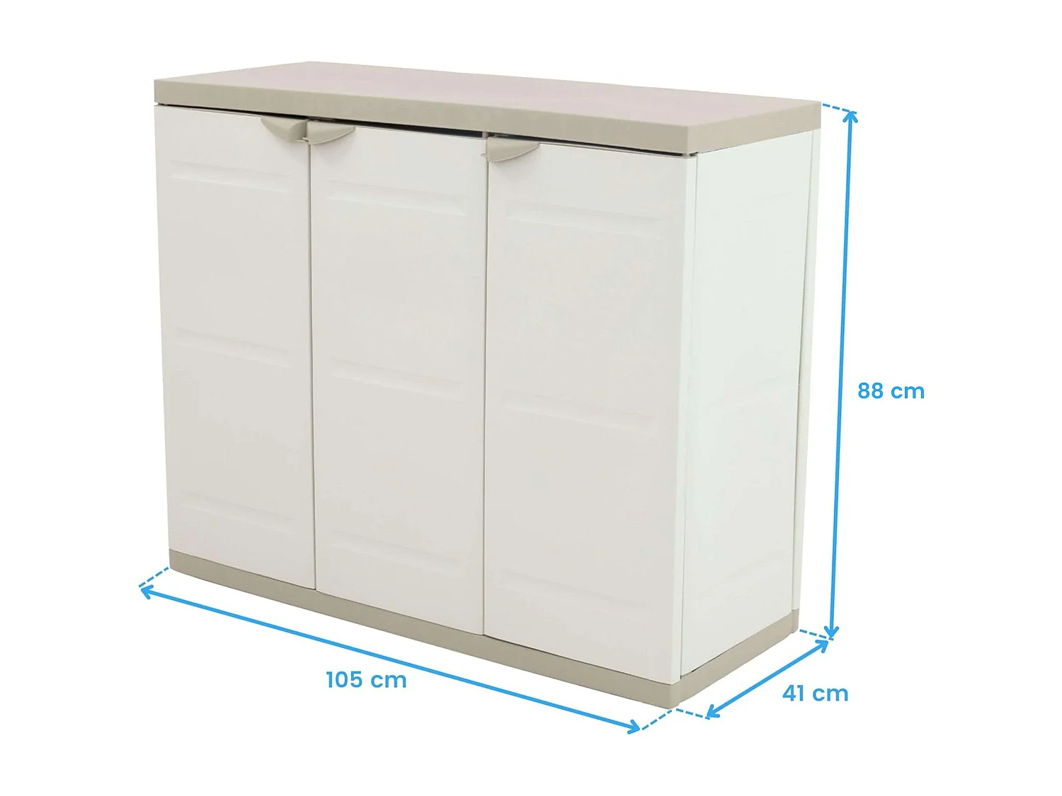 Armario bajo ext. Titanium 2 puertas beige, 2 estantes, 105x88x41 cm