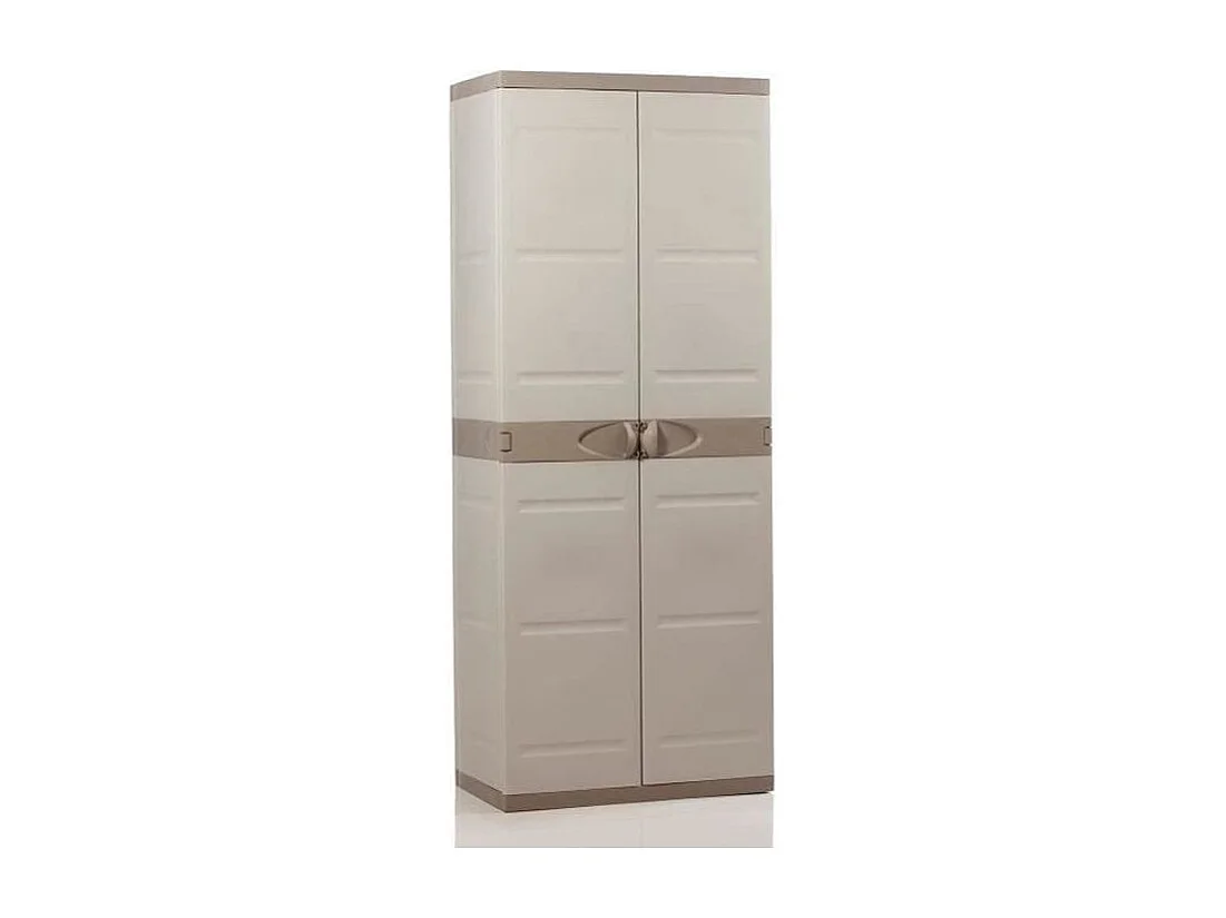 Outdoor-Schrank Titanium Beige 2 Türen 4 Regale Harz 70x176x41 cm