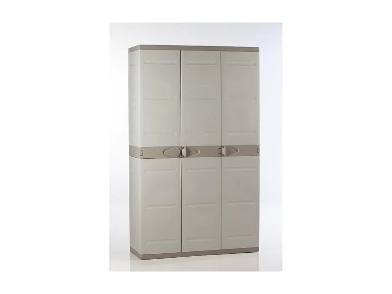 Armario Titanium Ext. 3 Puertas 4 Estantes Escobero Beige 105x176x41 cm