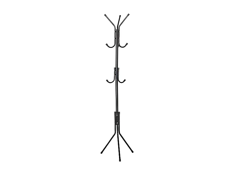 Cabide de pé com 8 cabides de metal preto 42x17x17 cm