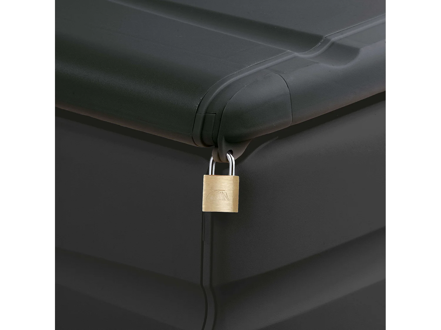 Coffre gain de place ext. résine noire 260L 80x61x53 cm