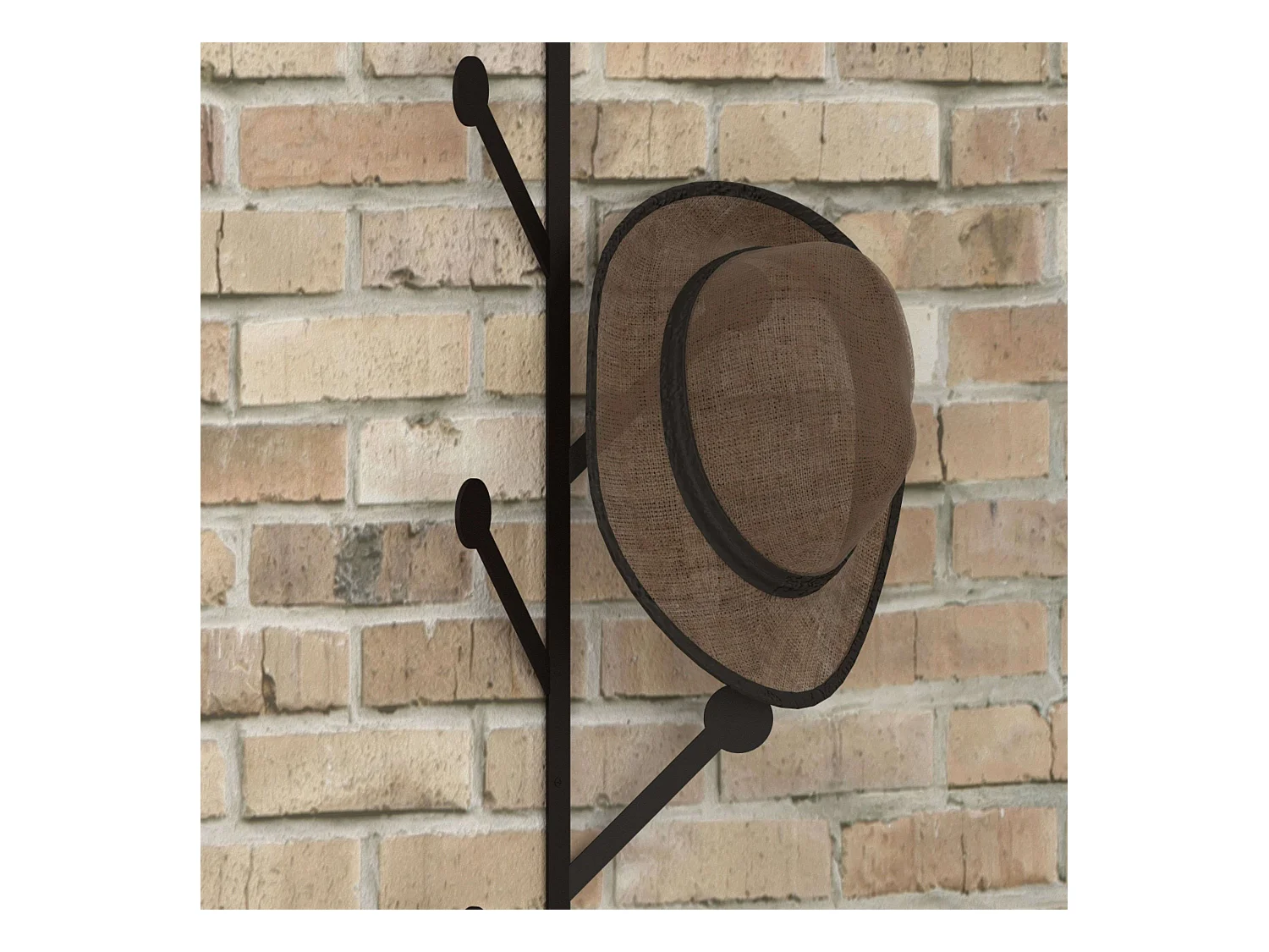 Porte-manteau en métal Leaf Noir 22x94x5 cm