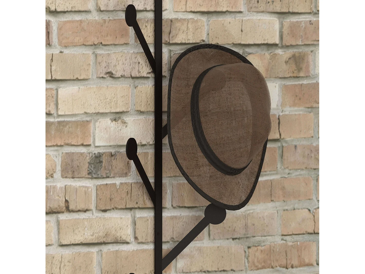 Perchero Leaf metal Negro 22x94x5 cm