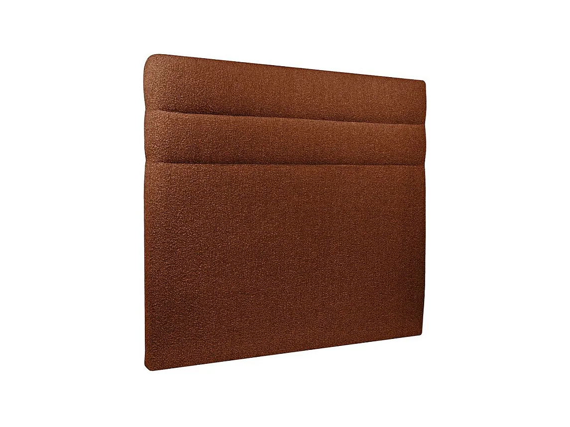 Lit coffre 140x190cm avec tête de lit lignes Bouclette Terracotta - Hauteur totale : 39cm