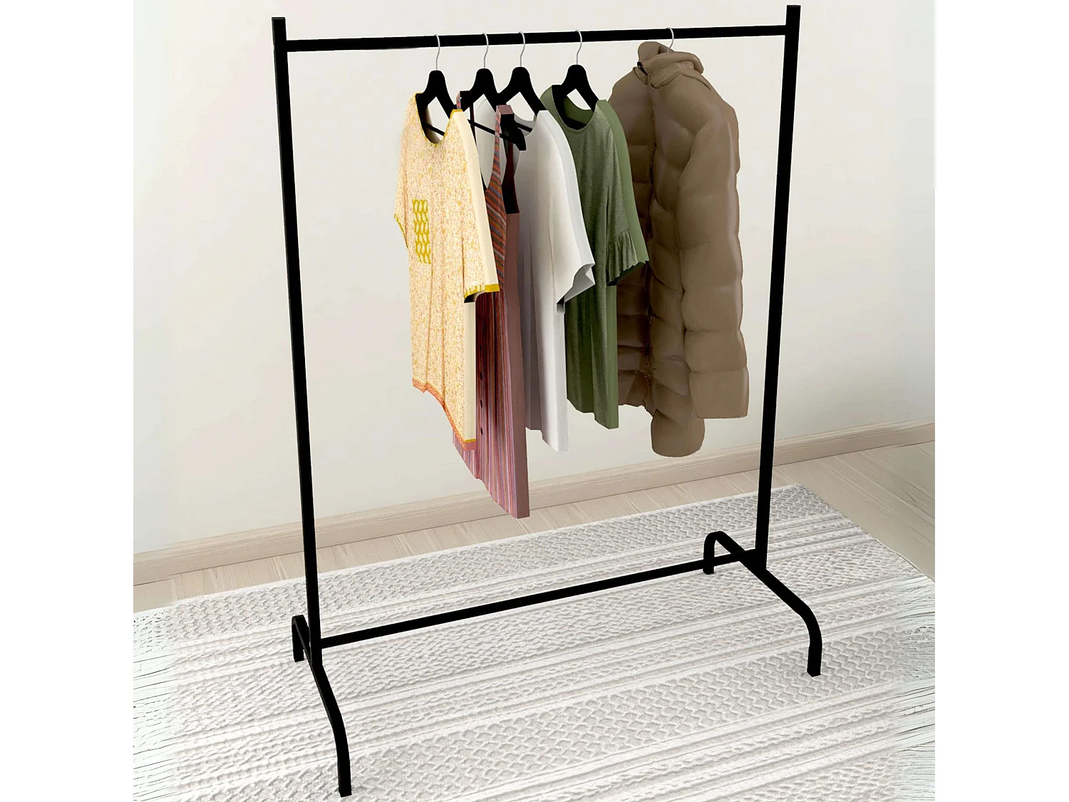 Perchero de Burro en Metal Negro 104x137x48 cm para Ropa