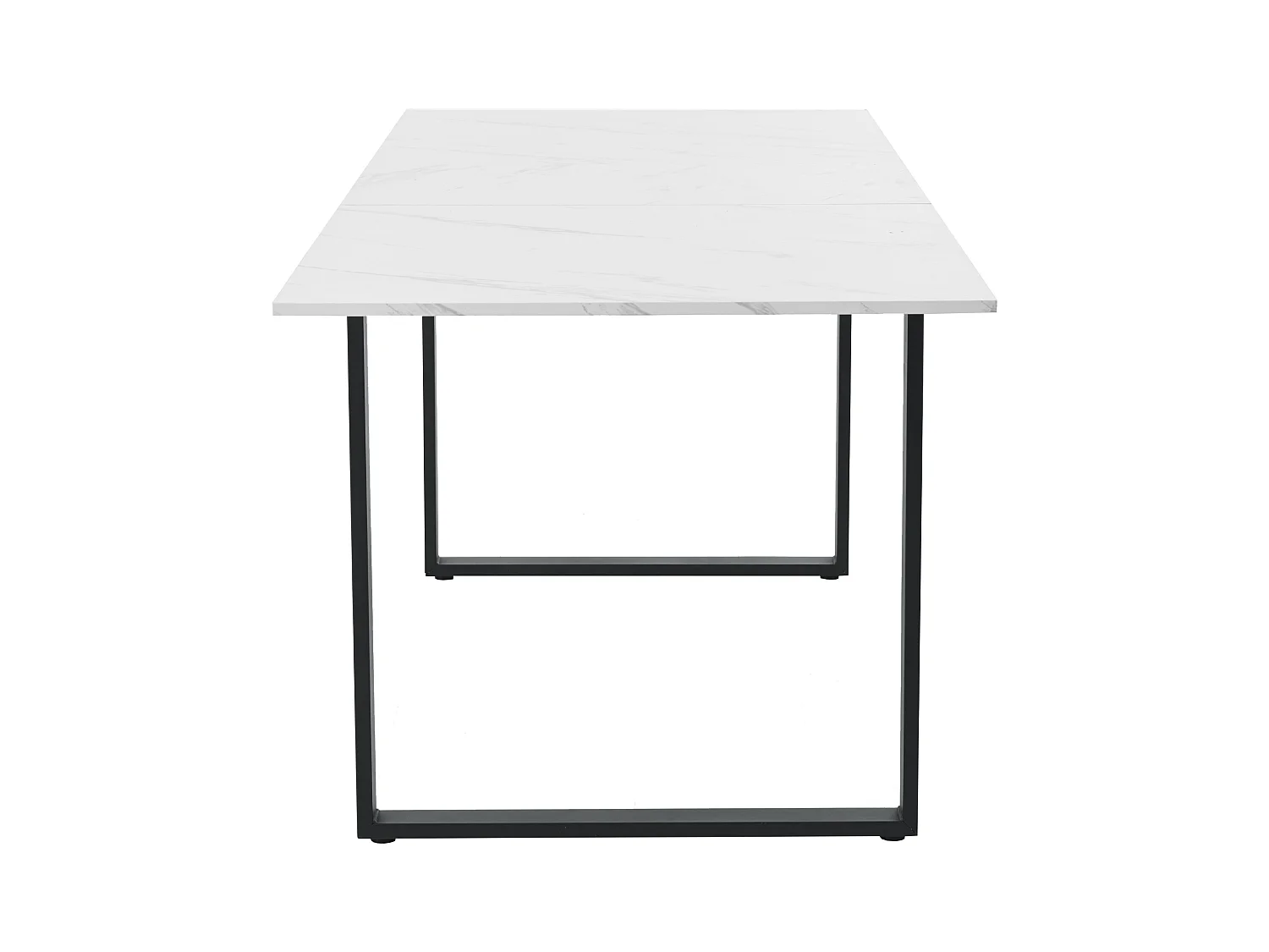 Ensemble table a manger extensible (140-180x80x75 cm) + 4 chaises en velours noir - pieds en métal noir