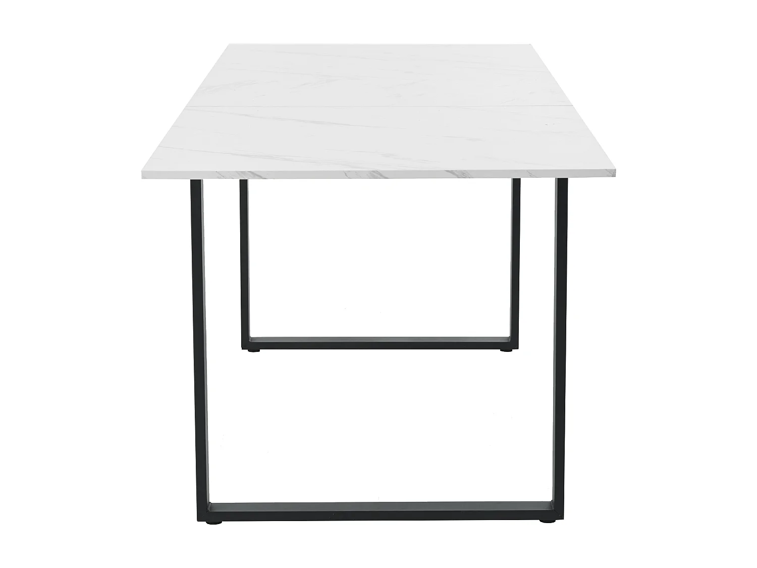 Ensemble table a manger extensible (140-180x80x75 cm) + 8 chaises en velours noir - pieds en métal noir