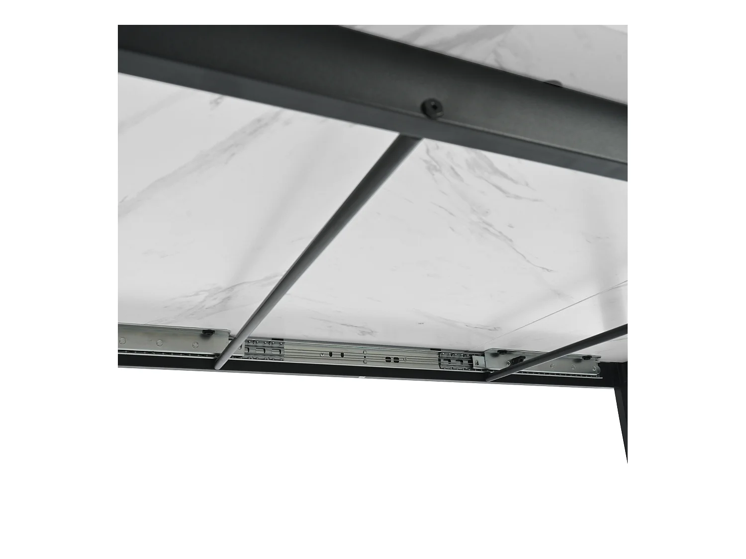 Ensemble table a manger extensible 140/180x80x75 cm + 8 chaises en velours gris - pieds en métal noir