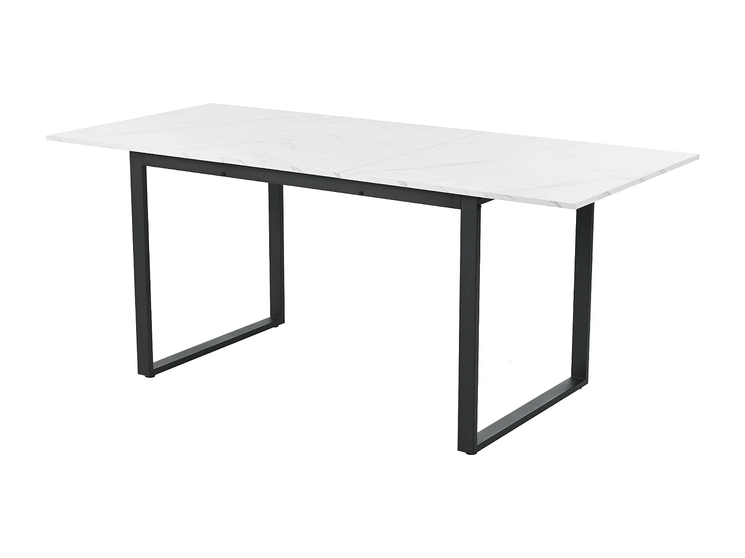 Ensemble table a manger extensible 140/180x80x75 cm + 8 chaises en velours gris - pieds en métal noir