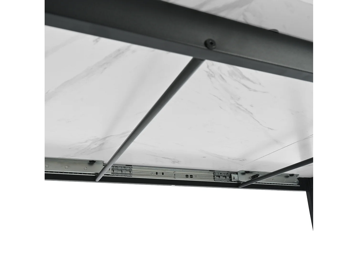 Uitschuifbare eettafelset (140-180x80x75 cm) + 8 grijze fluwelen stoelen - zwarte metalen poten