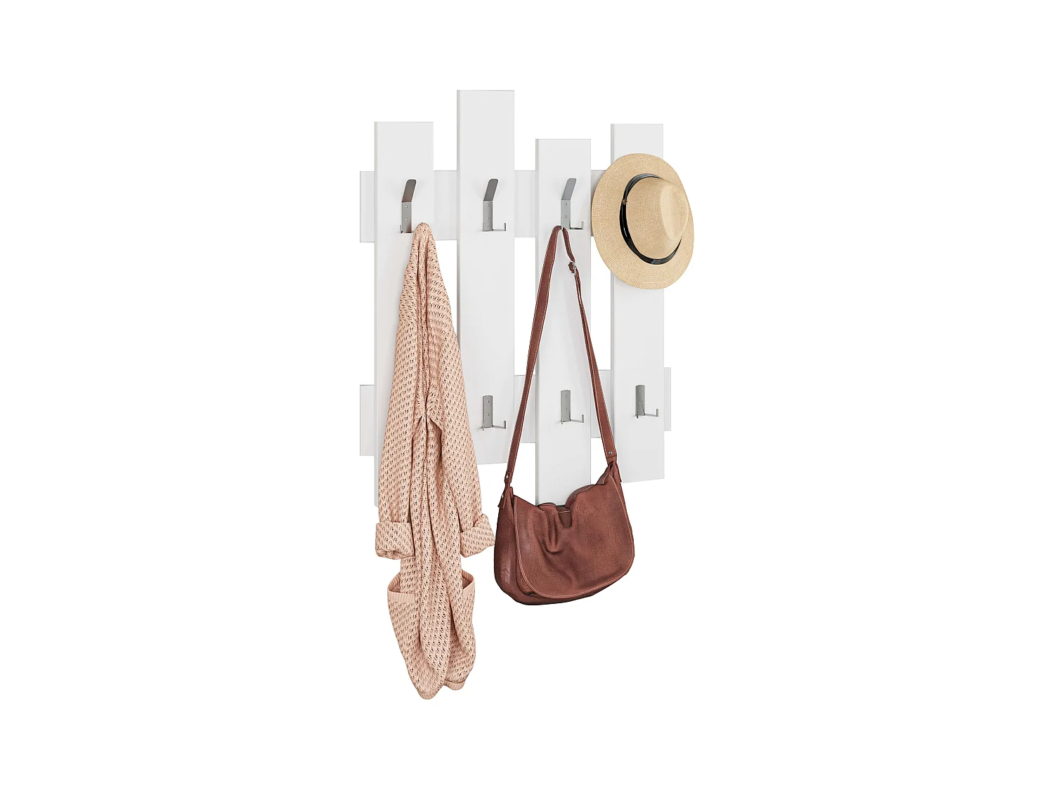 Porte-manteau mural Clôture blanc 64x81 cm