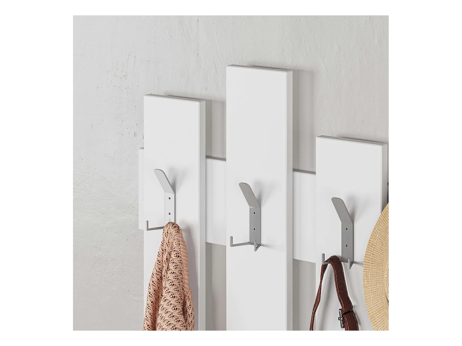 Porte-manteau mural Clôture blanc 64x81 cm