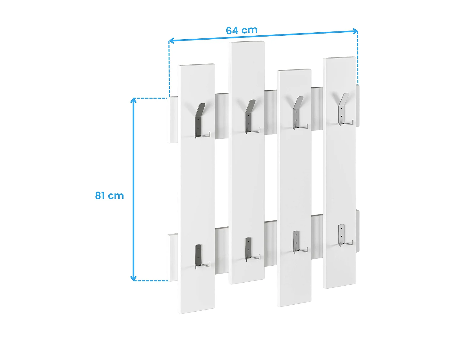Porte-manteau mural Clôture blanc 64x81 cm
