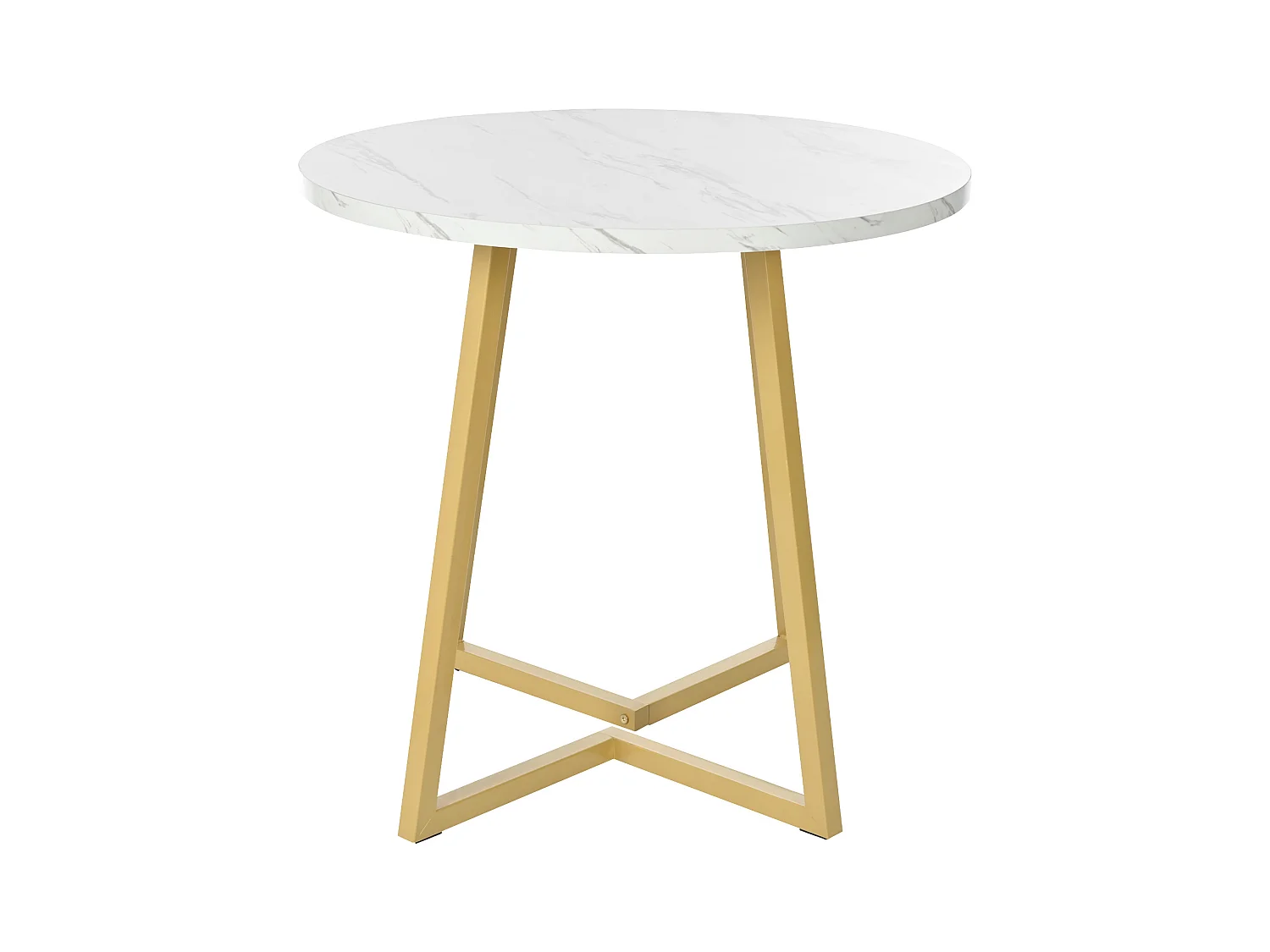 Ensemble table a manger ronde 80x80x75 cm + 4 chaises en velours gris foncé - pieds en métal doré