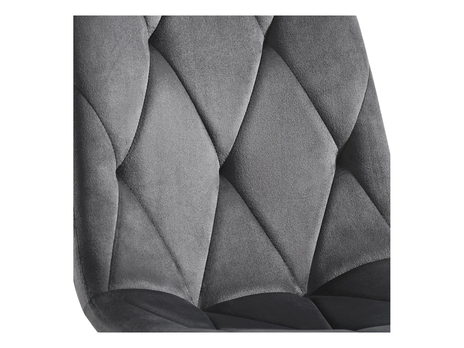 Ensemble table a manger ronde 100x100x75 cm + 4 chaises en velours gris - pieds en métal noir