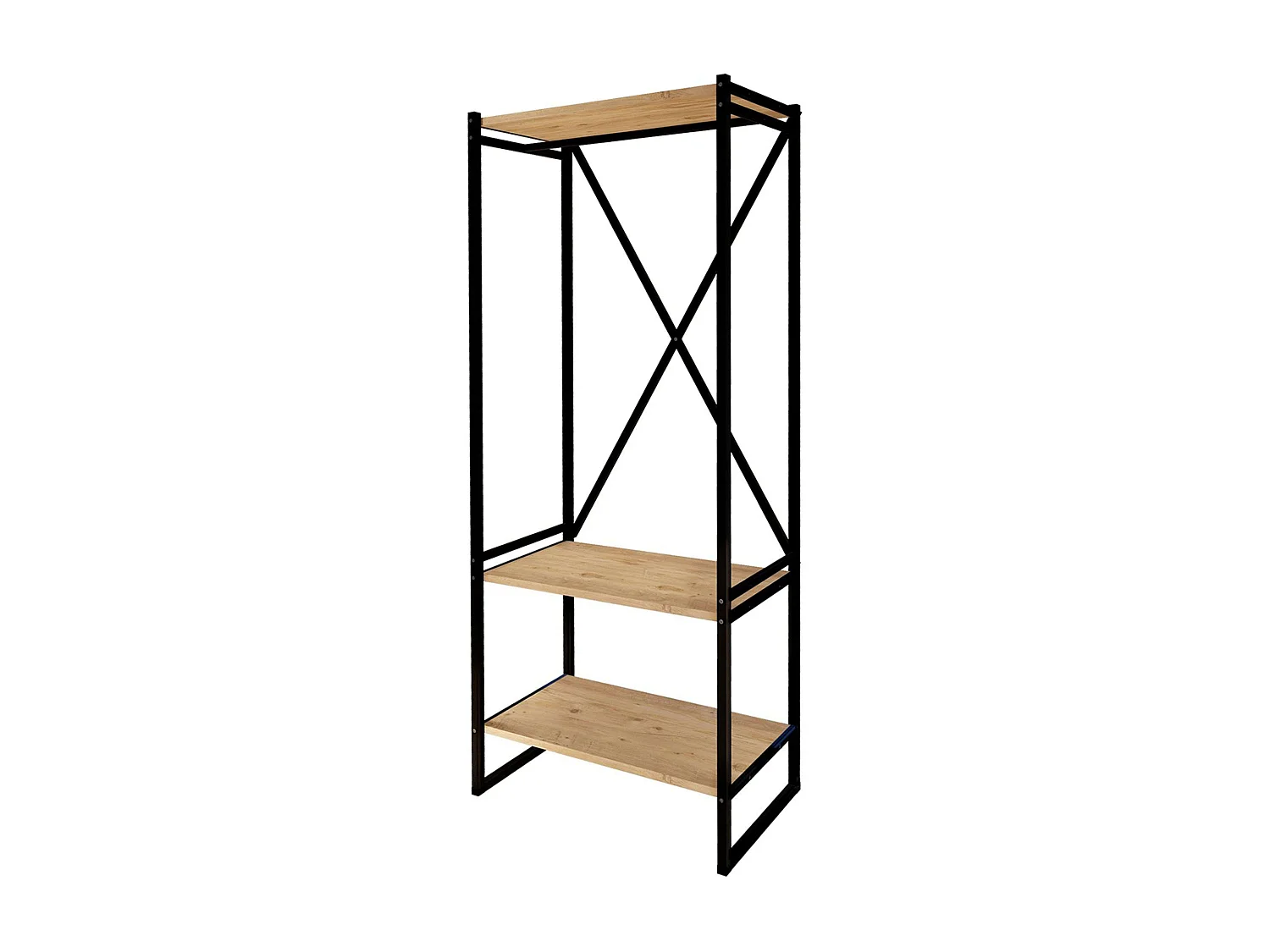 Porte-manteau Rus Safir Chêne et Noir 160cm