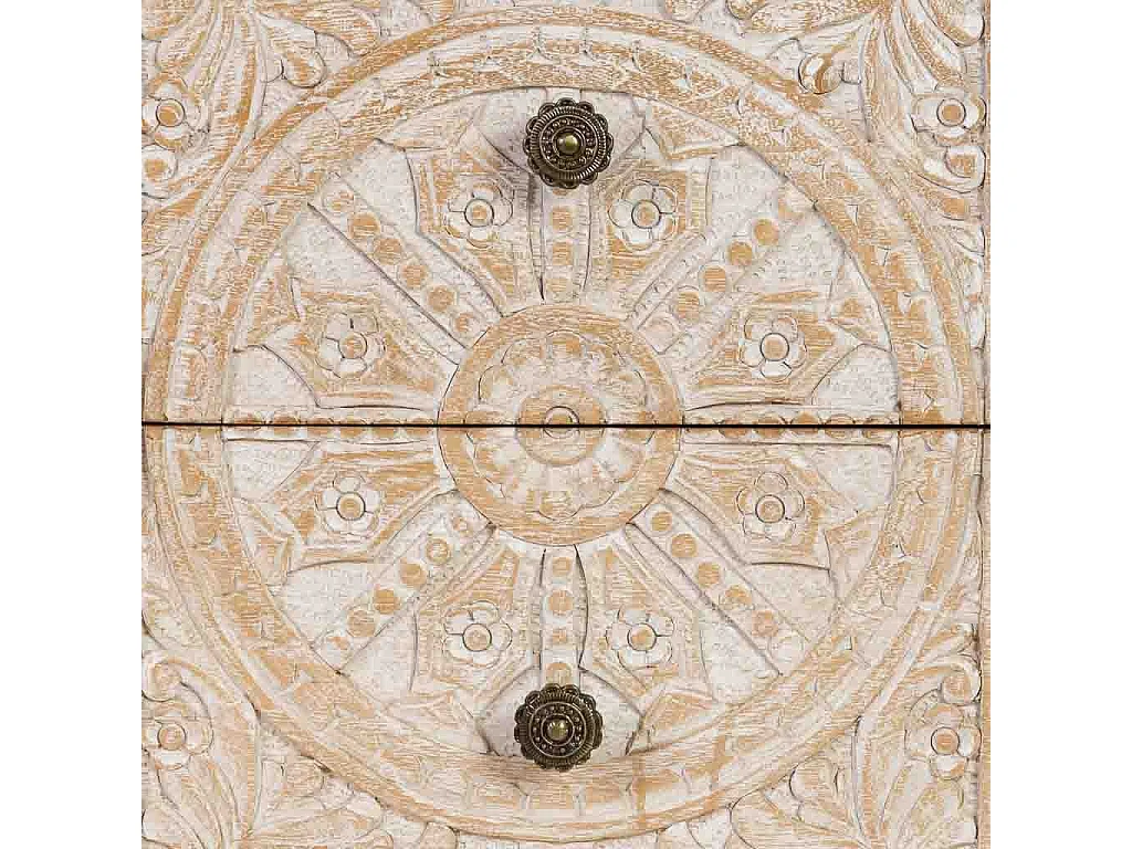 Mesita de noche de Madera artesanal 2 cajones 56x40x70h cm