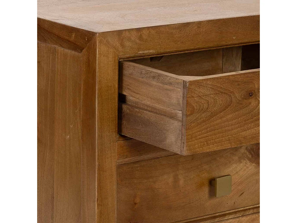 Mesita de noche de madera marrón 3 cajones 50x40x60.5h cm