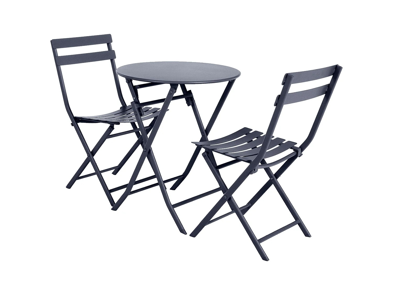 Pack Muebles Exterior Plegables Mesa + 2 Sillas Greensboro Gris