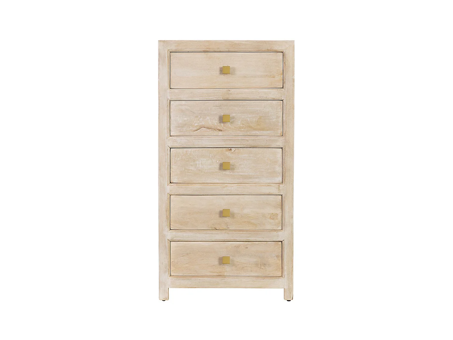 Commode en bois beige avec 5 tiroirs 60x45x116 cm