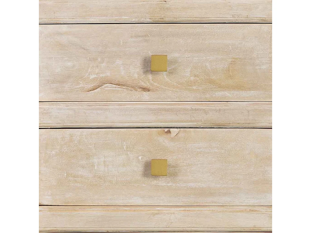 Cómoda em madeira bege com 5 gavetas 60x45x116 cm