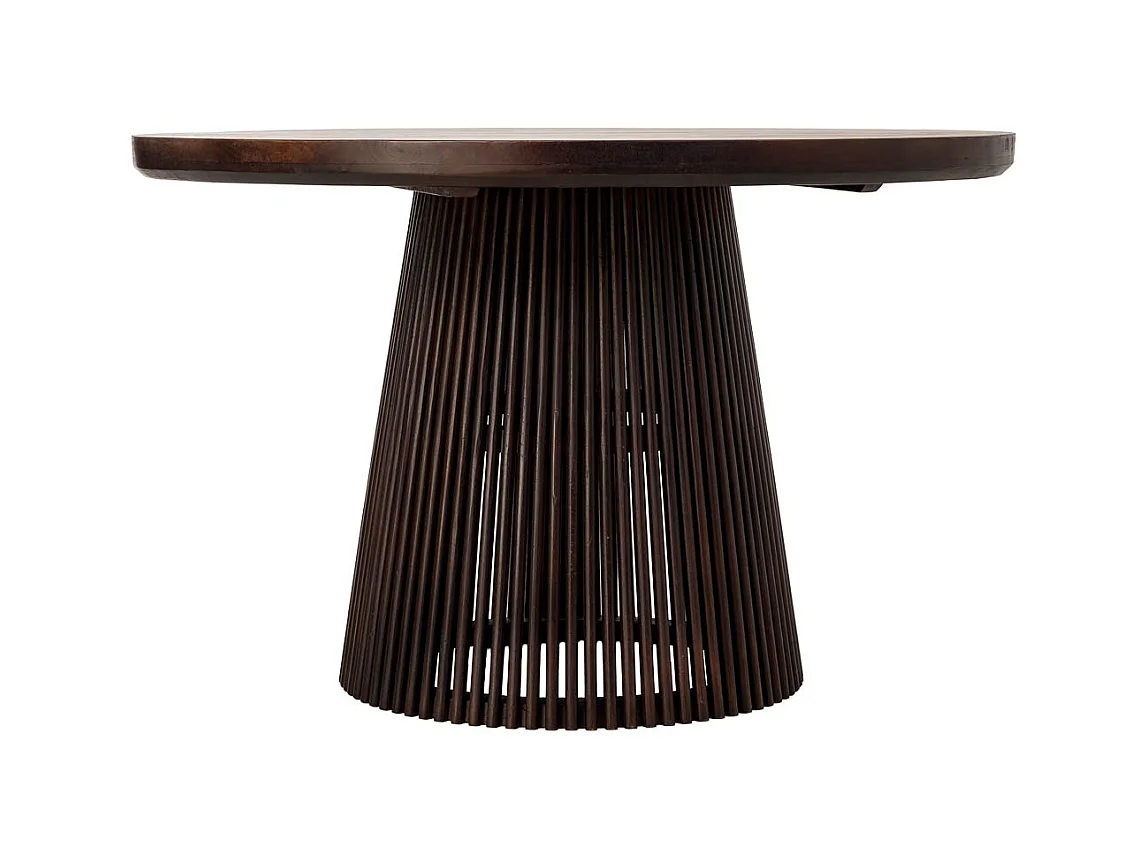 Mesa de madera artesanal marrón 120x120x76h cm