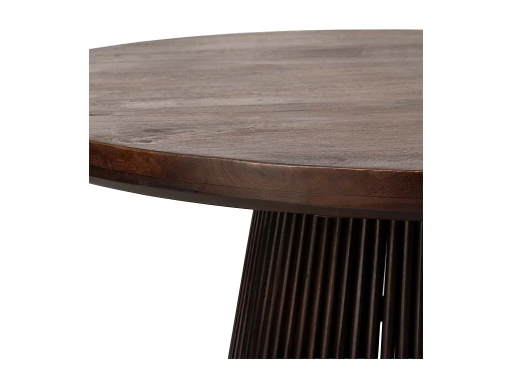Mesa de madera artesanal marrón 120x120x76h cm