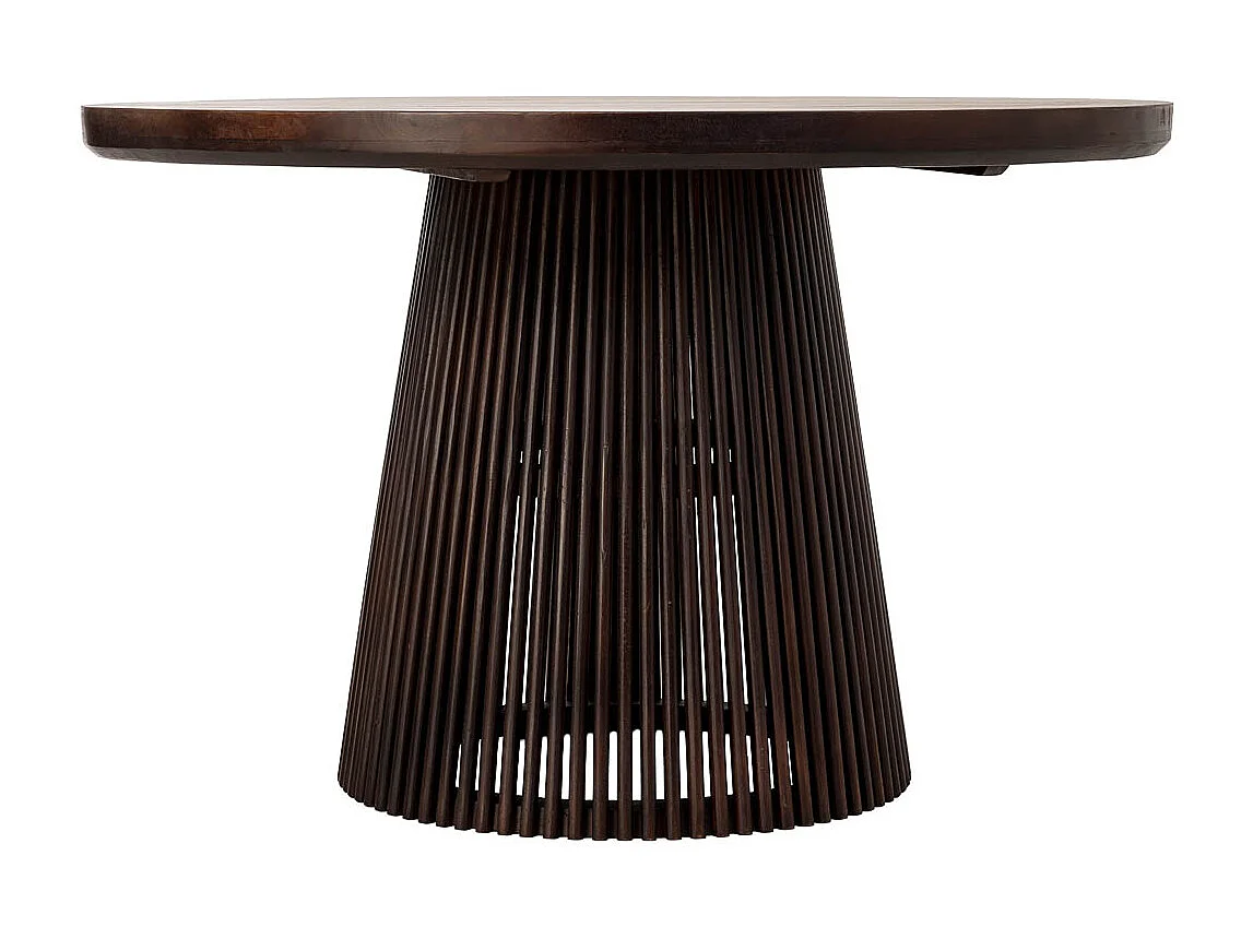 Mesa de madera artesanal marrón 120x120x76h cm