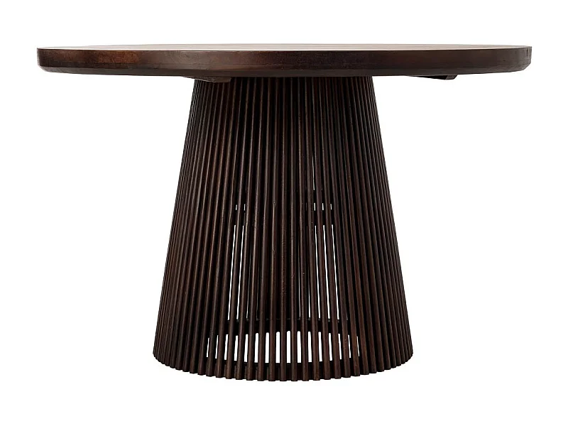 Mesa de madera artesanal marrón 120x120x76h cm