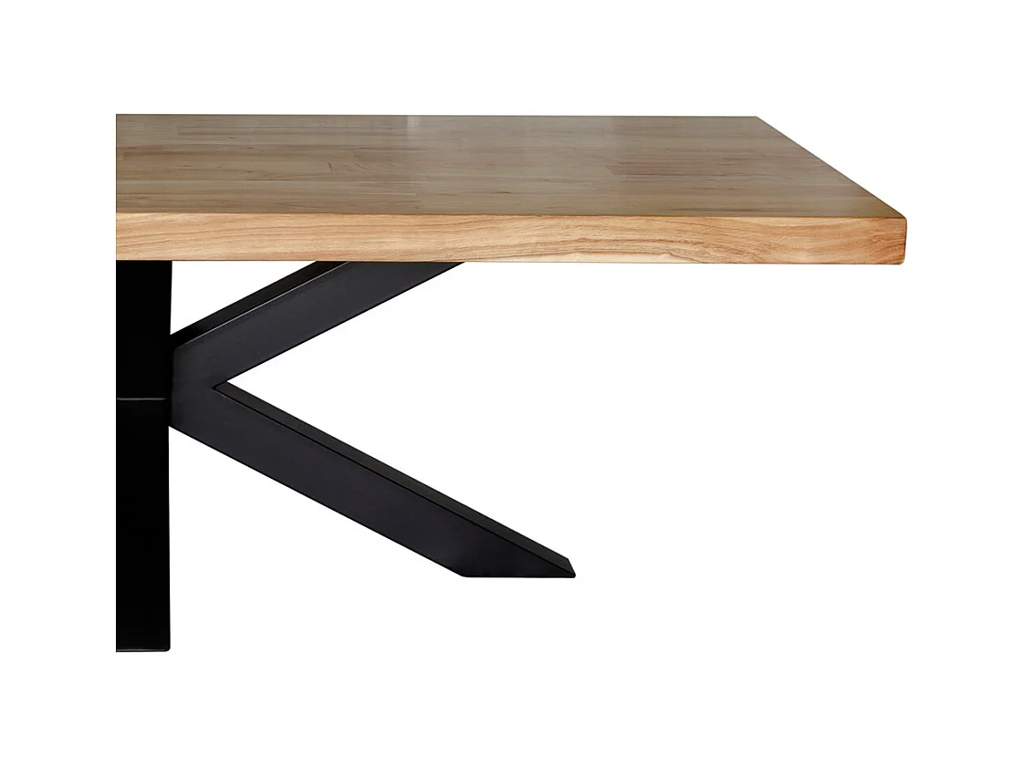 Table à manger en bois marron avec pieds en fer 240x100x76 cm