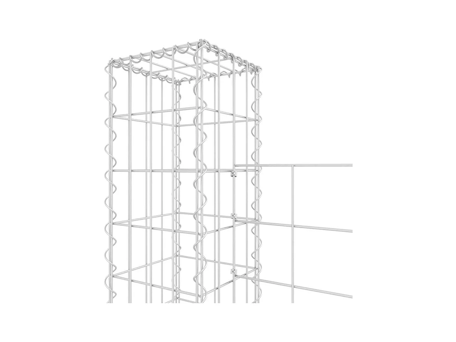 Mur en gabion-Panier de gabion en forme de U avec 8 poteaux Fer 860x20x150 cm