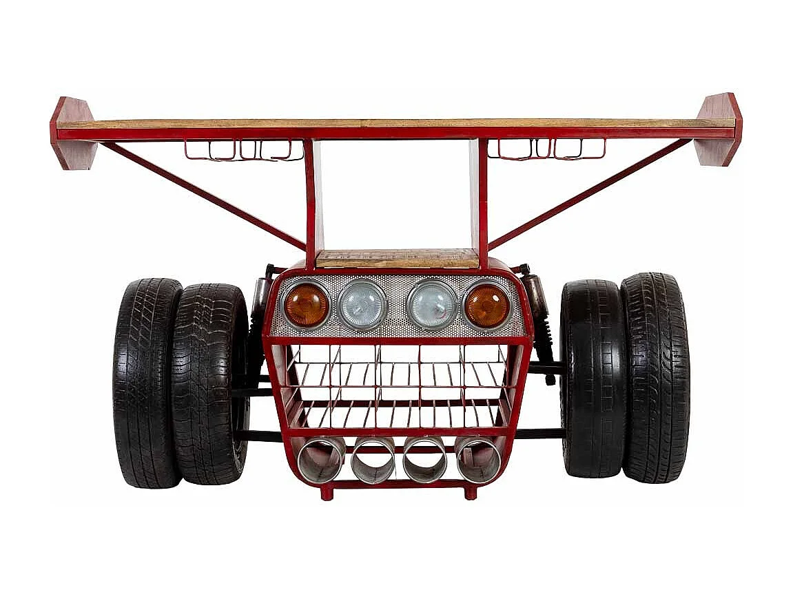 Casier à vin rouge sur roulettes 160x53x84 cm