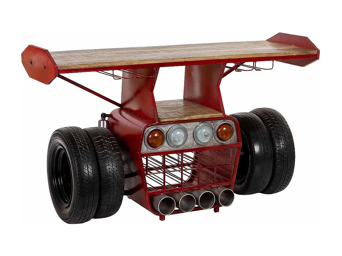 Casier à vin rouge sur roulettes 160x53x84 cm