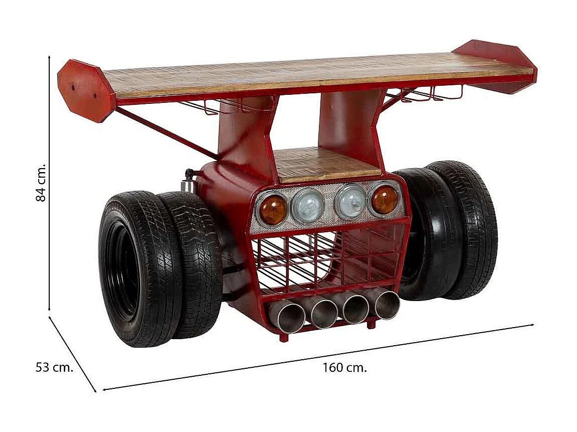 Casier à vin rouge sur roulettes 160x53x84 cm