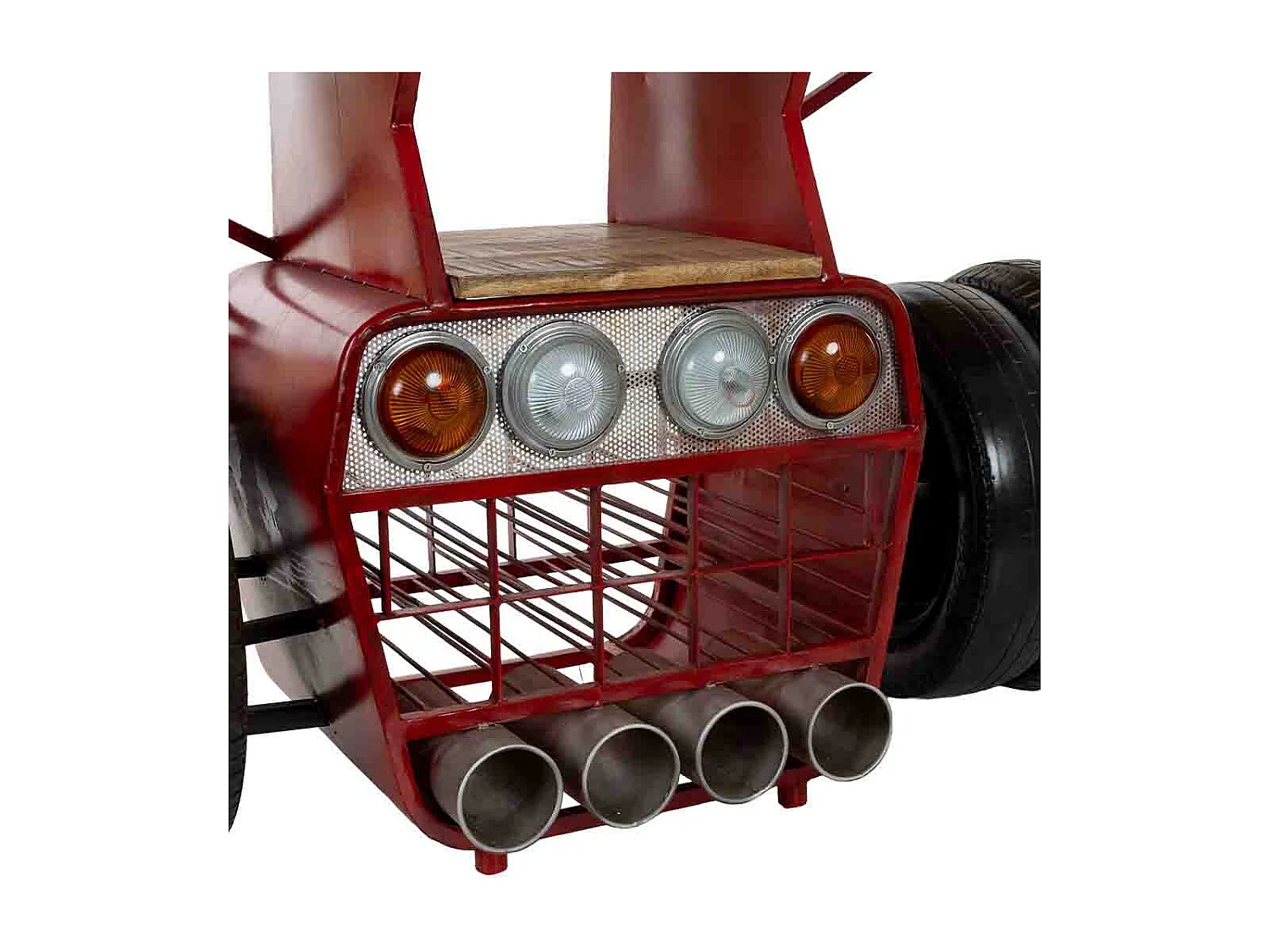 Casier à vin rouge sur roulettes 160x53x84 cm