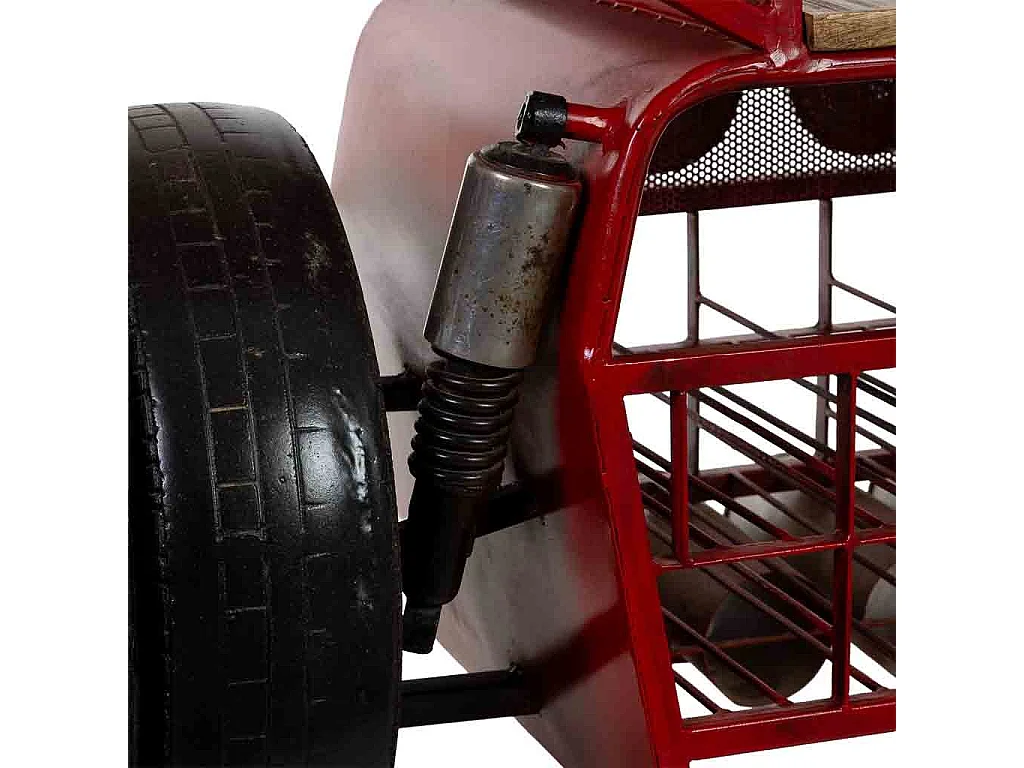 Casier à vin rouge sur roulettes 160x53x84 cm