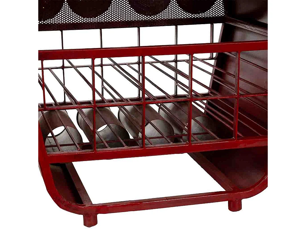 Casier à vin rouge sur roulettes 160x53x84 cm