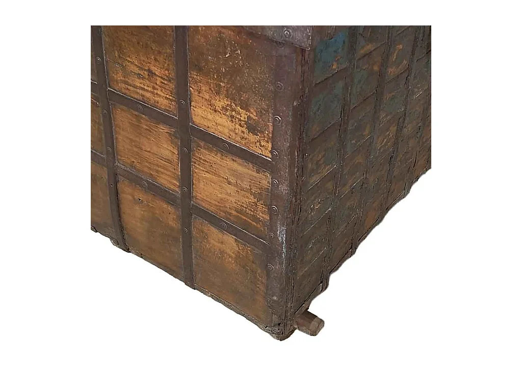 Baúl de madera acabado artesanal marrón 102x58x74h cm