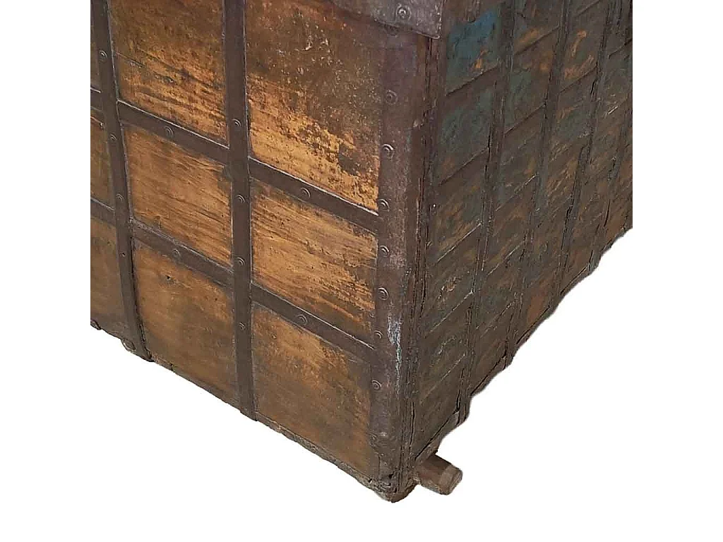 Baúl de madera acabado artesanal marrón 102x58x74h cm