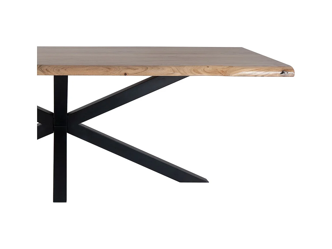 Table à manger en bois marron avec pieds en fer 240x100x76 cm