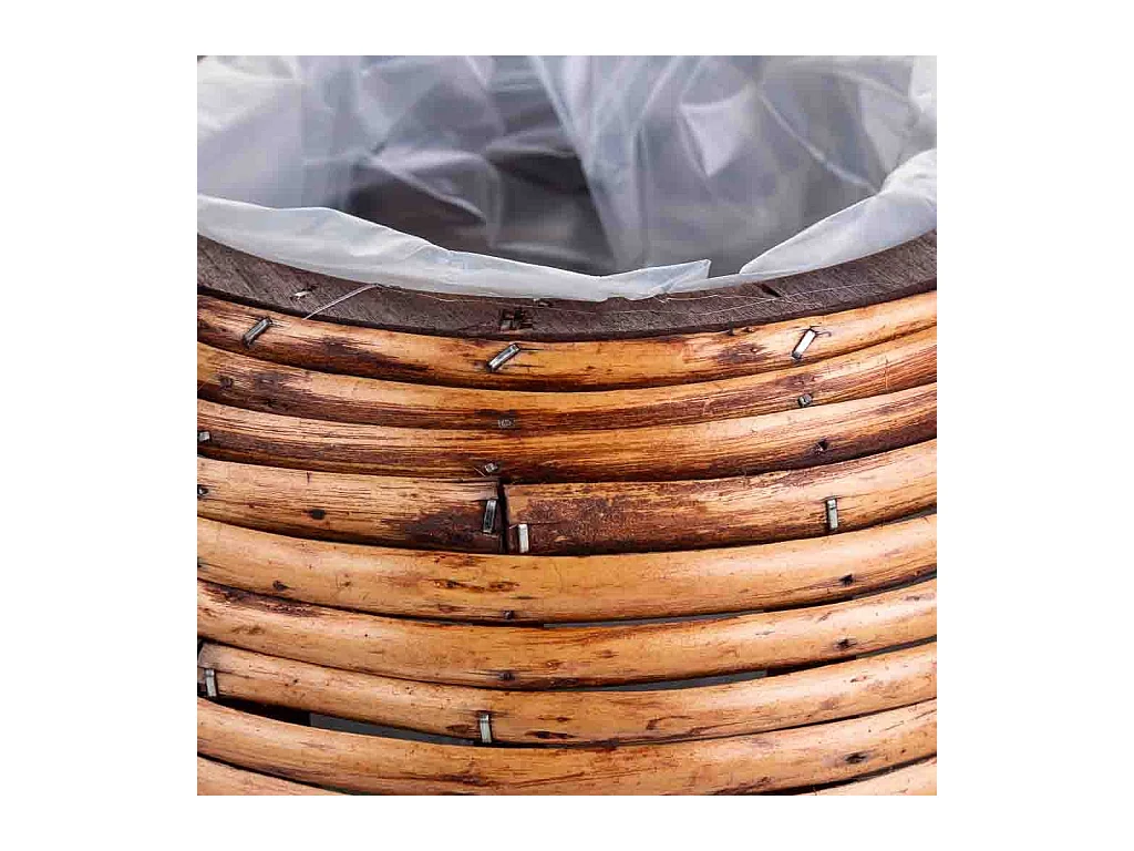 Panier en bambou marron rond 21 x 17 x 14 cm h