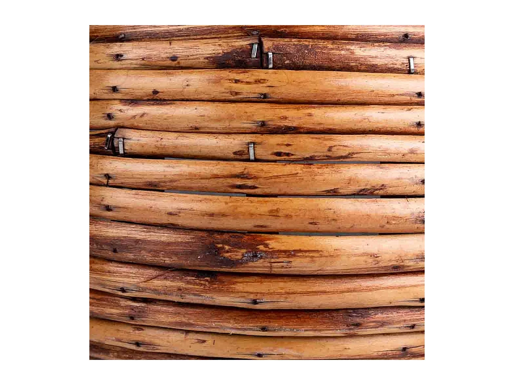 Panier en bambou marron rond 21 x 17 x 14 cm h