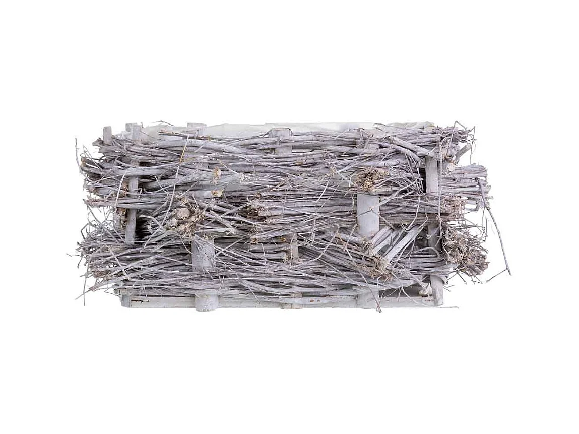 Cesto de vime retangular cinza 25x16x12 cm