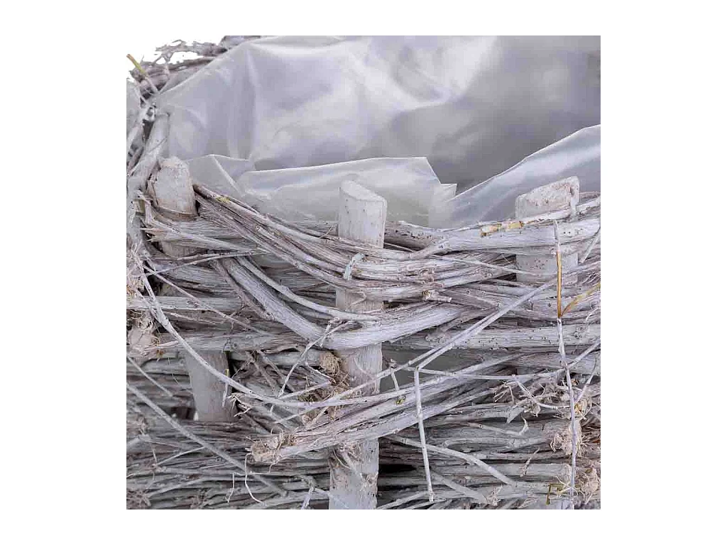 Cesto de vime retangular cinza 25x16x12 cm