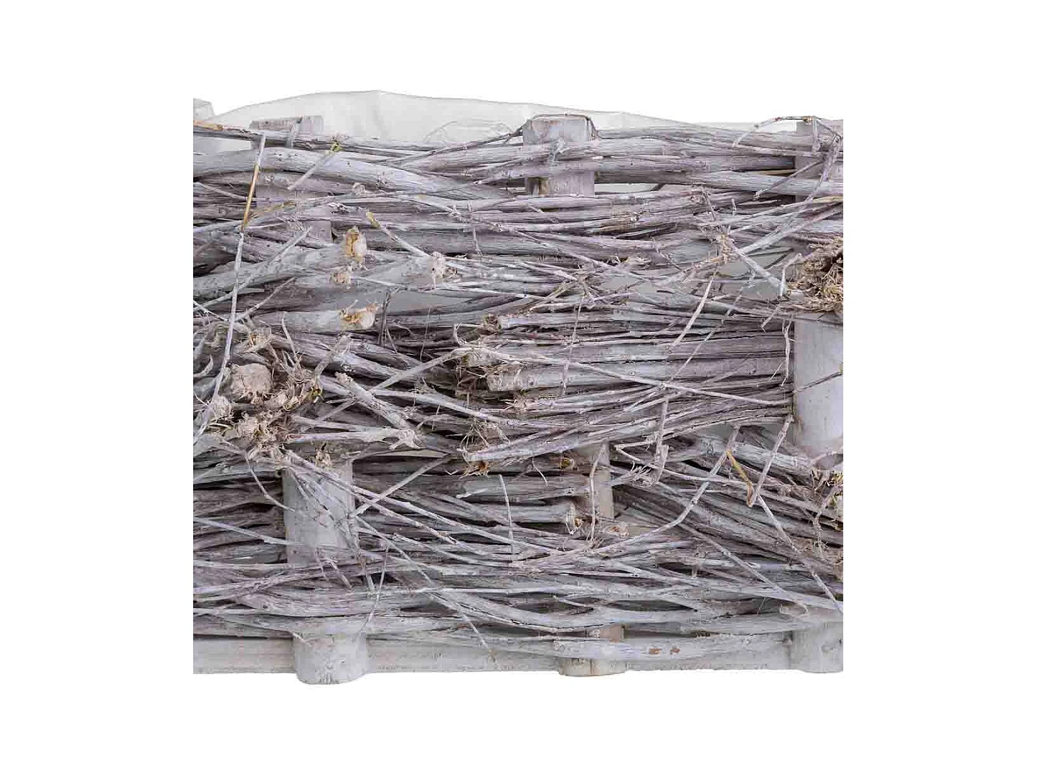 Cesto de vime retangular cinza 25x16x12 cm