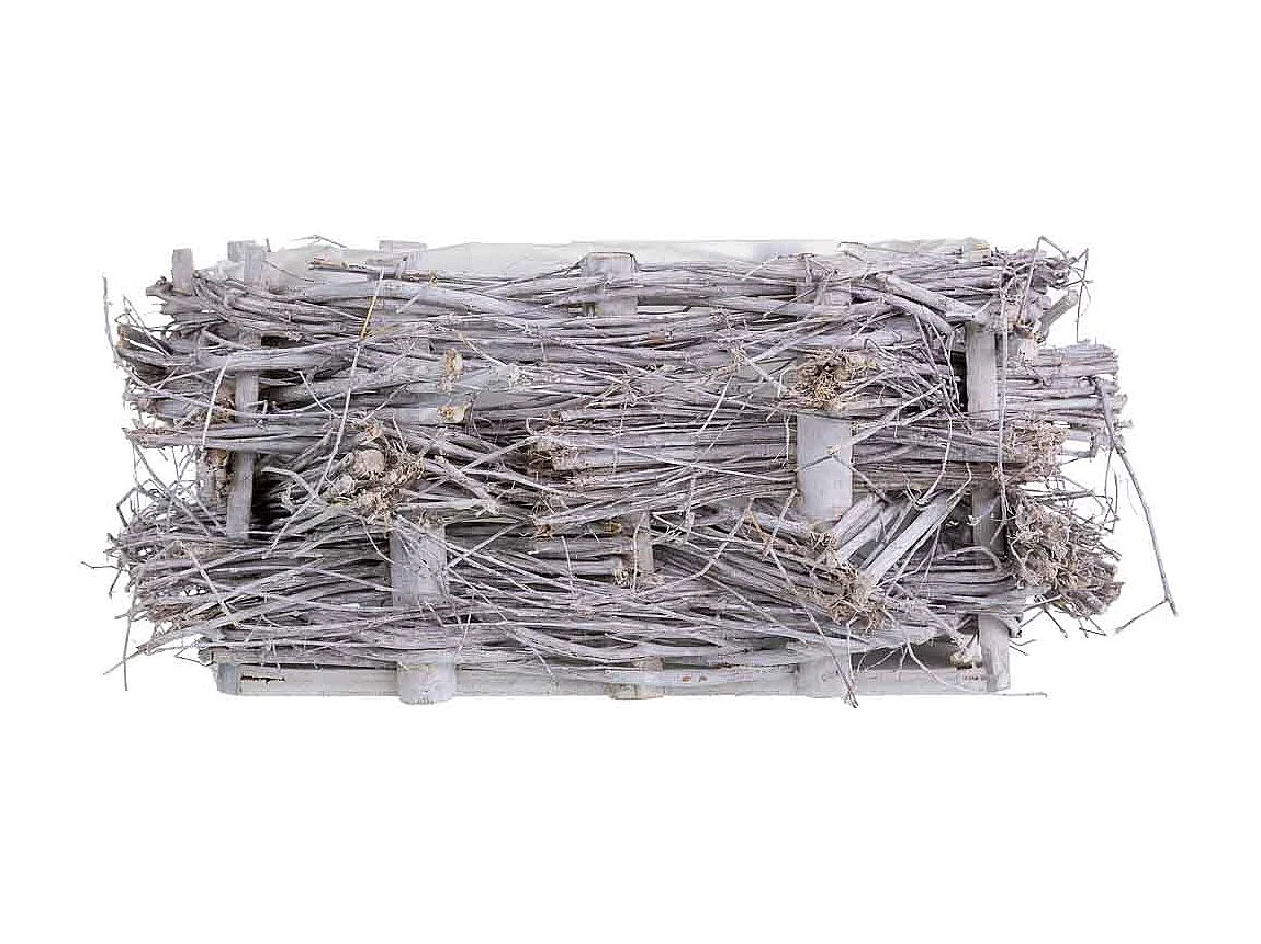 Cesto de mimbre rectangular gris 25x16x12h cm