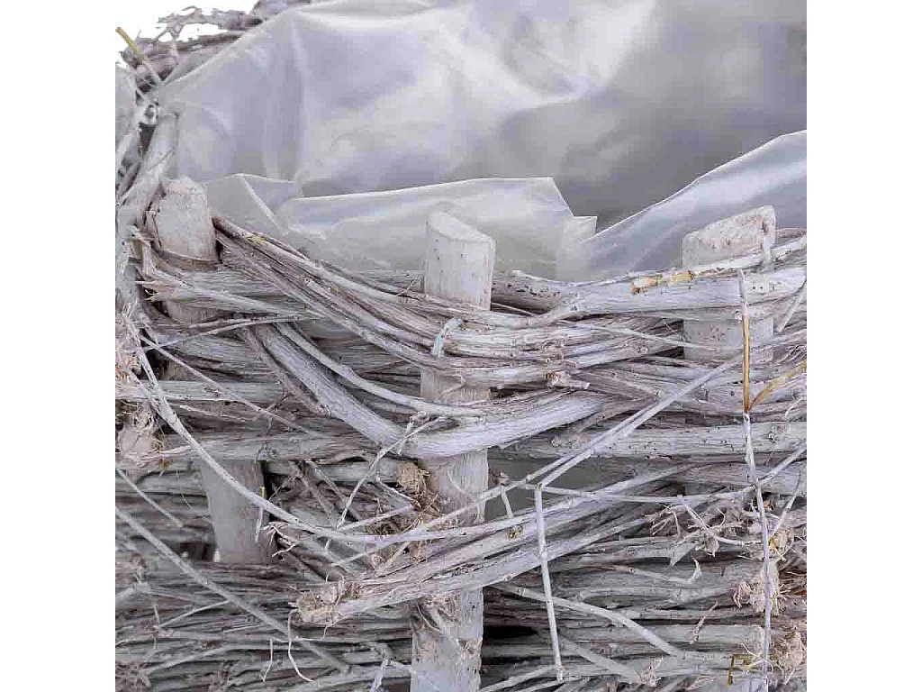 Cesto de mimbre rectangular gris 25x16x12h cm