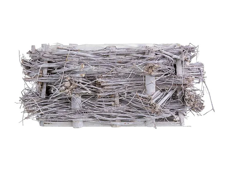 Cesto de mimbre rectangular gris 25x16x12h cm