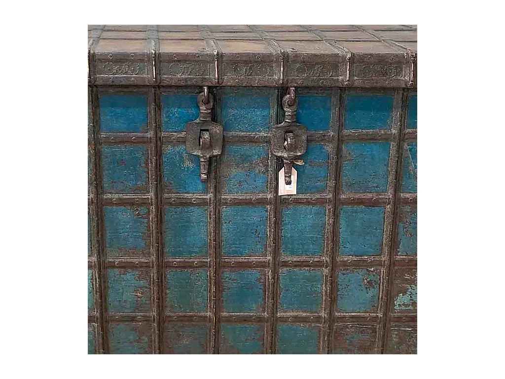 Baúl de madera acabado artesanal marrón 147x48x99h cm