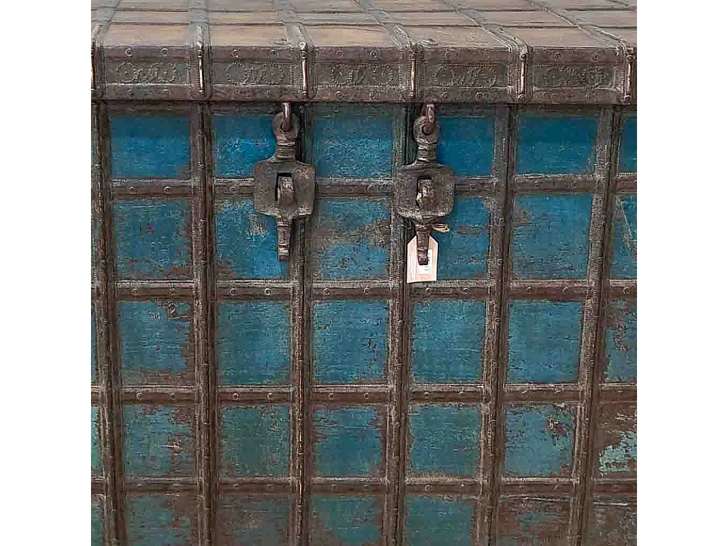 Baúl de madera acabado artesanal marrón 147x48x99h cm